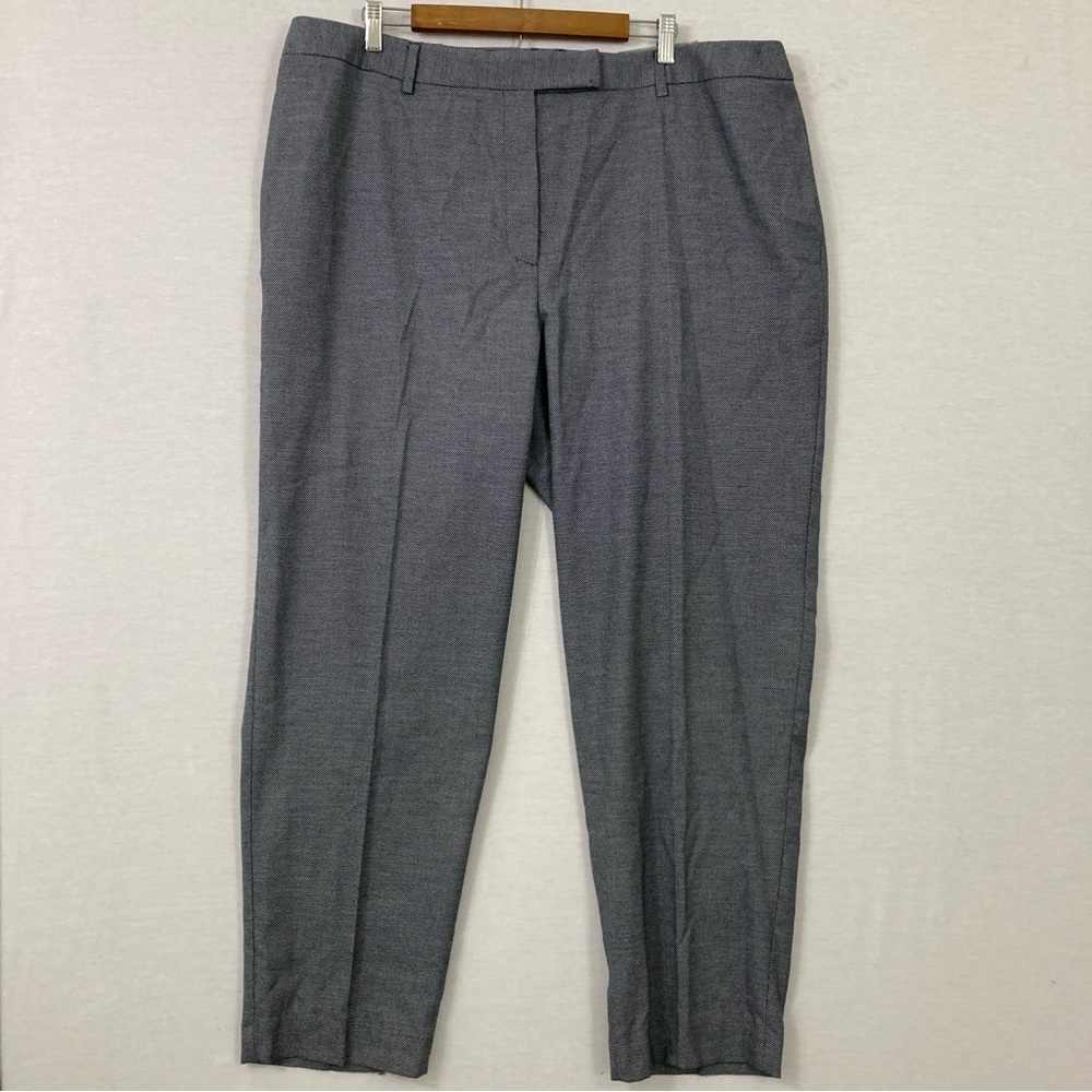 Talbots High-Waisted Straight Leg Pants Navy and White - 22W